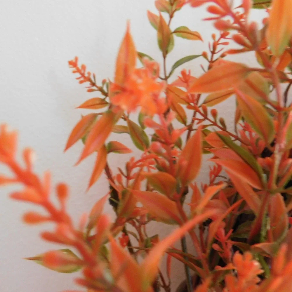Handmade Autumn Wreath, Orange Greenery Door‎ Decor, Fall Wildflower Accent